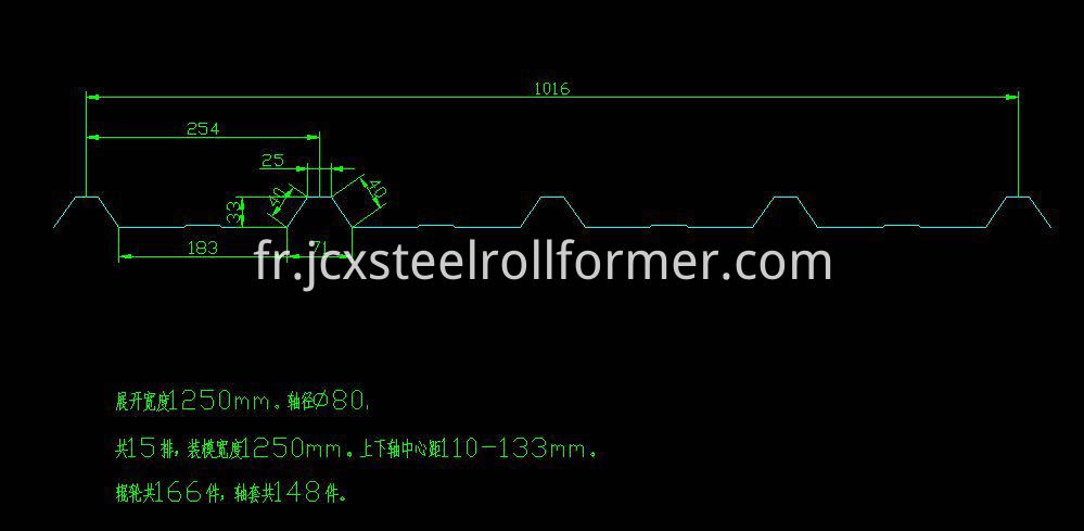 1016 roof sheet profile drawing